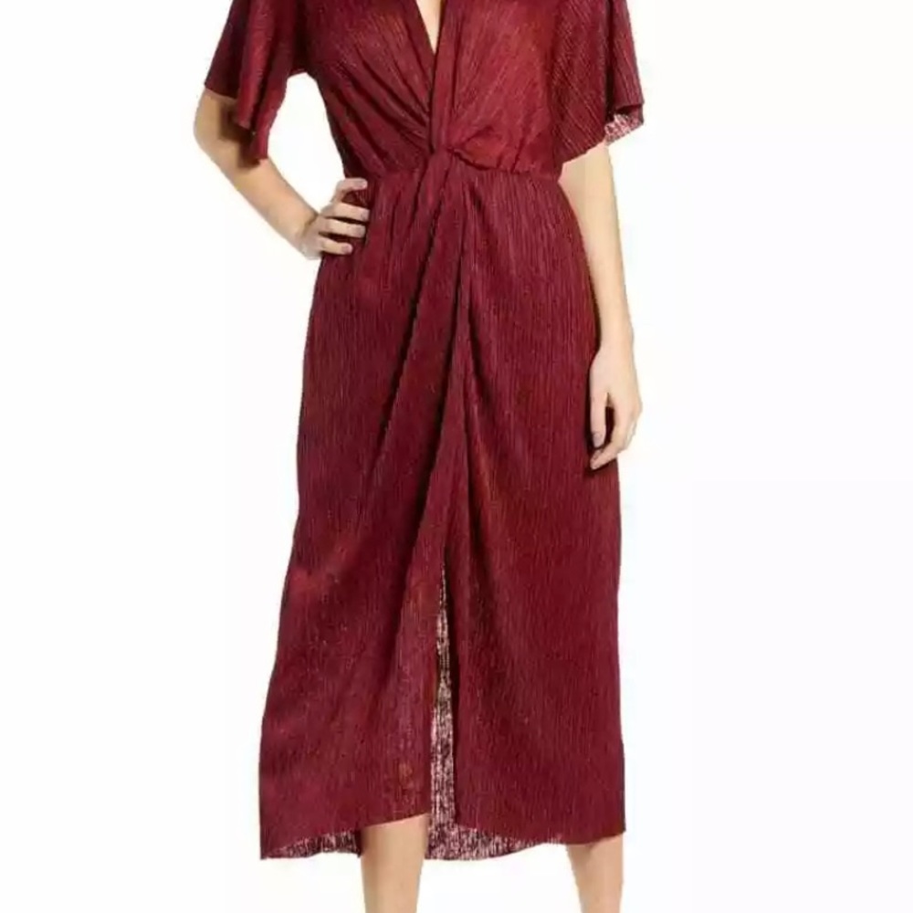 Maroon All in Favor Dolman Midi Dress